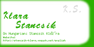 klara stancsik business card